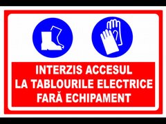 Indicator interzis accesul la tablourile electrice fara echipament